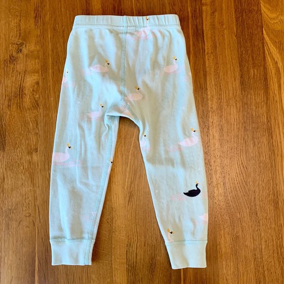 HANNA ANDERSSON Girls Pajamas 2 2T 80/85 Swan Cotton Long John PJs Toddler Girl - Picture 5 of 10